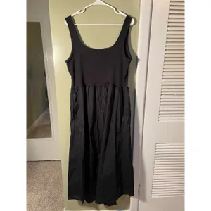 A New Day Women's Size Large Sleeveless Knit Midi A-Line Dress Black Ruffle thumbnail 8