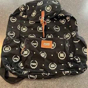 PINK Victoria's Secret Black Backpack with Modern Design thumbnail 1