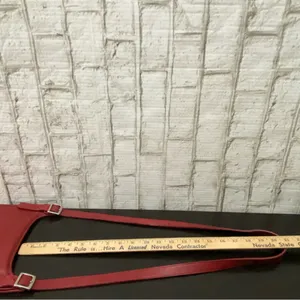 Vintage COACH 9131 Legacy Saddle Red Leather Flat Crossbody Shoulder Bag thumbnail 10