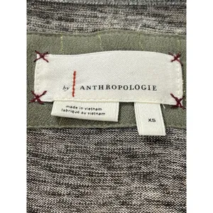 Anthropologie Silver Metallic Faux Wrap Blouse Long Sleeve Shimmer Top XS Party thumbnail 8