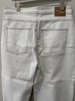Seventy + Mochi Size 30 The High Waist Cocooon Mom Jean in Beige‎ thumbnail 5