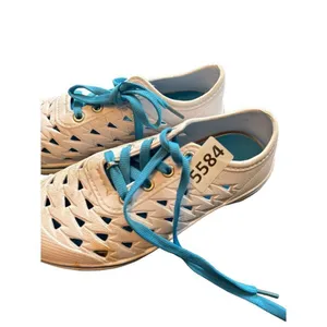 Lightweight Women's Cut-Out White Shoes With Blue Laces Size 36 (5.5) river shoe thumbnail 6