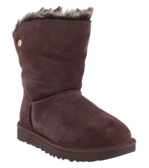 UGG Australia Brown Suede Faux Fur Cuff Winter Boots Womens 10 thumbnail 1
