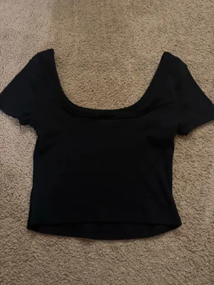 Universal Threads Ribbed Black Crop Top Scoop Neck thumbnail 3