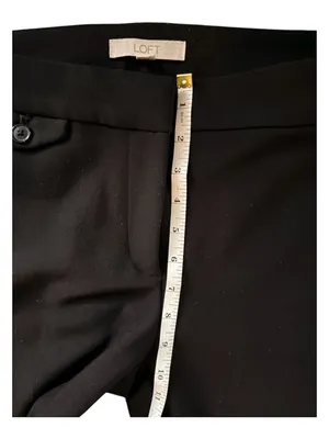 LOFT Black Wide Leg Career Dress Pants Women’s 8P Petite High Rise Trouser thumbnail 5