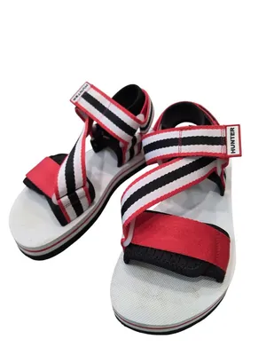 Hunter Women's Adjustable Striped Sandals UK 6 US size 8 Red/White/Black thumbnail 12