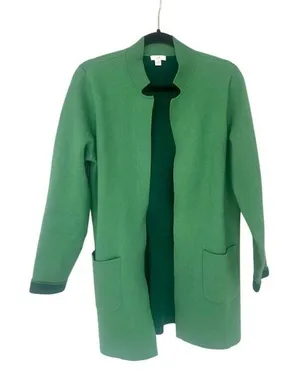 J Jill Cardigan Long Green Jade Front Pockets Jacket Blazer Size Small Career‎ thumbnail 1