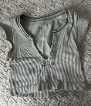 White Ribbed Urban Outfitters Top thumbnail 1