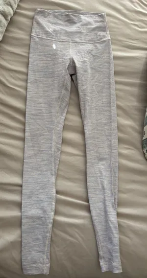 Lululemon light grey striped leggings thumbnail 1