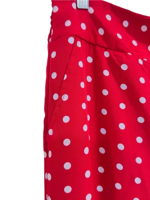 SHEIN Red White Polka Dot Wide Leg Palazzo Pants | Smocked Waist | Size M thumbnail 3
