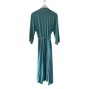 Națori Light Blue Soft Casual Loungewear Women’s Robe Tie Pockets SZ S # 1756 thumbnail 8