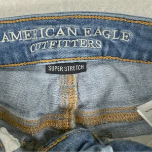 American Eagle High Rise Jeggings Super Stretch Destroyed Medium Wash Size‎ 4R thumbnail 8