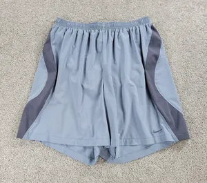 Nike Womens Dri Fit Shorts M Blue Gray Brief Lined Gym Running Active Pull On thumbnail 1
