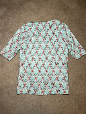 Floral Refined Stretch Envelope Neck Top Blouse Petite Size XS thumbnail 3