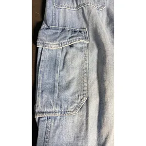 GAP Easy Jean Cargo Pants Large Petite Indigo Drawstring Utility Pockets thumbnail 3