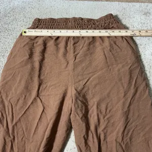 Sanctuary Smocked Elastic Waist Wide Leg Pants Womens XL Brown Boho Trousers thumbnail 2