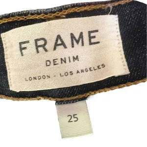 FRAME Le High Skinny Jeans Dark Wash Distressed Knee Designer 25 thumbnail 4