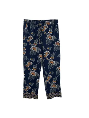 Vera Bradley Dottie Leaf Floral Pajama Set Navy Blue Size Medium thumbnail 5