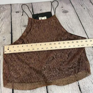 Cotton Candy Gold Metallic Crop Top Size Medium thumbnail 10