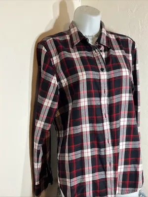 Ralph Lauren Red, Black & White Plaid Button-Down Shirt thumbnail 2