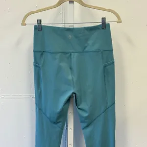RBX Teal Blue High Waisted Activewear 7/8 Cropped Leggings with Pockets Small thumbnail 5