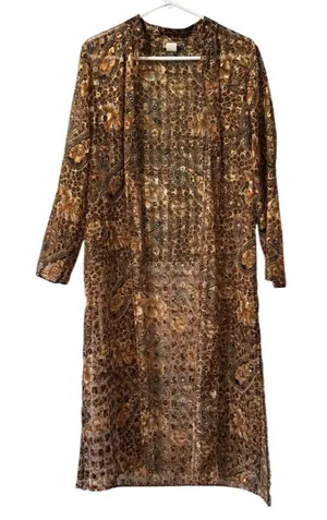 Midnight Velvet Women Size 8 Cardigan Open Front Sheer Duster Cover Up‎ Vintage thumbnail 1