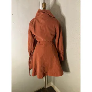 Brown Double Breasted Capelet Trench Coat S NEW Classic Retro Glam Preppy Retro thumbnail 4
