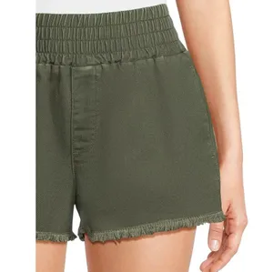 No Boundaries Juniors Green Smocked Waist Shorts thumbnail 2