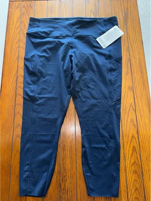 Lululemon Fast & Free With Pockets High Rise 25” True Navy Size 18 NWT thumbnail 2