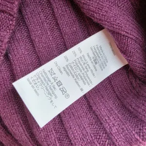 Madewell NWT Mockneck Ribbed Wool Blend‎ Cropped Sweater Plum Purple NM625 XS thumbnail 5