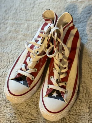 Red White Blue Converse High-Top thumbnail 1
