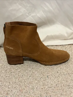 Ugg Bandara Western Style Suede Block-Heel Ankle Boots Camel Brown Suede size 11 thumbnail 6