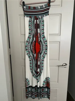 Angie strapless maxi dress S casual summer vacation thumbnail 2