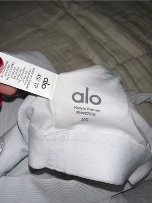 Alo Yoga Women's White Ribbed Elevate V-Neck Tank Top size XS thumbnail 6