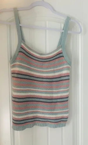 Pink Rose Knit Tank Top thumbnail 2