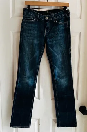 7 For All Mankind Dark Blue Women's Jeans Size 28 Straight Classic Capsule Denim thumbnail 1
