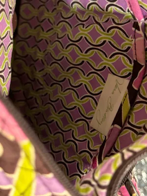 Vera Bradley Brown Floral Crossbody/Shoulder Bag Purse Medium Adjustable strap thumbnail 5