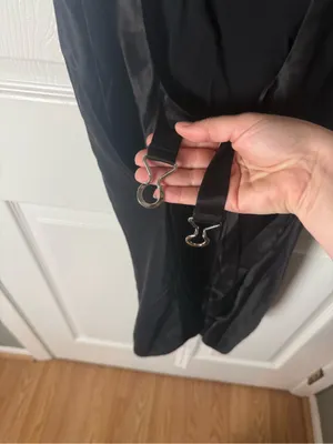 Reformation Rubia Satin Mini Dress in Black 6 thumbnail 3