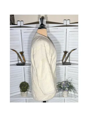 Vintage 90s mohair sweater cream toggle buttons thick warm made in Germany sz XL thumbnail 3