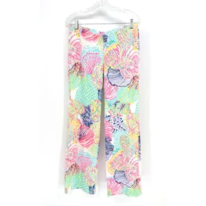 Lilly Pulitzer Georgia May Palazzo Pants Women M Multi Roar Of The‎ Seas Coastal thumbnail 7