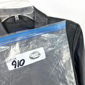 VTG‎ Ann Taylor Small Leather Jacket Black Full Zip Moto Y2K Edgy Genuine 910 thumbnail 8
