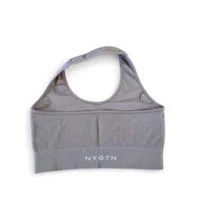 NVGTN Taupe Limitless Ribbed Seamless Halter Bra thumbnail 2