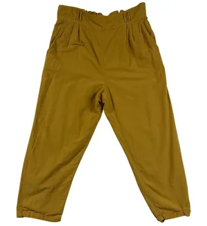 American Eagle XL Linen Paperbag High Rise Tapered Pants Mustard Yellow Coastal thumbnail 1