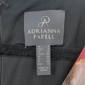 Adrianna Papell Womens Floral Chiffon Draped Gown Dress Size 8 Flowy Maxi V Neck thumbnail 5