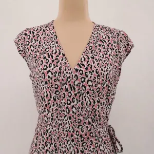 J Crew Leopard Midi Wrap Dress Womens XS Pink Black Animal Print Office Timeless thumbnail 10