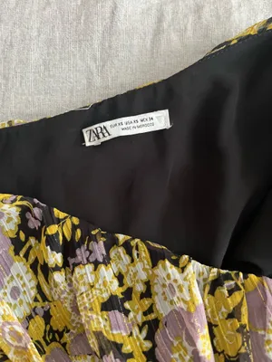 ZARA One-Shoulder Floral Mini Dress Ruched thumbnail 3