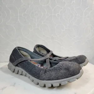 Skechers Womens Mary Jane Shoes 8 Gray Comfort Non-Slip Sneakers Memory Foam thumbnail 8
