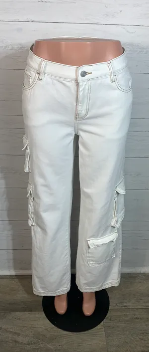 PacSun 90's baggy cargo jeans size 28 ivory womens thumbnail 7