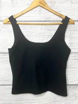 Yogalicious Black Lux Sevilla Bra Tank Scoop Neck Crop Top Size Medium thumbnail 2