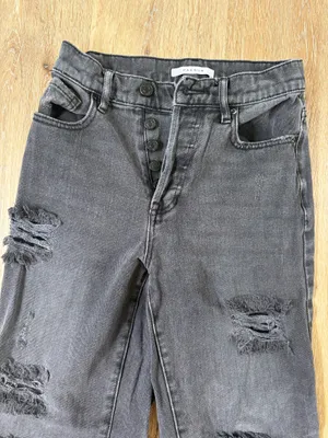 PacSun Black Distressed High Rise Straight Jeans thumbnail 4